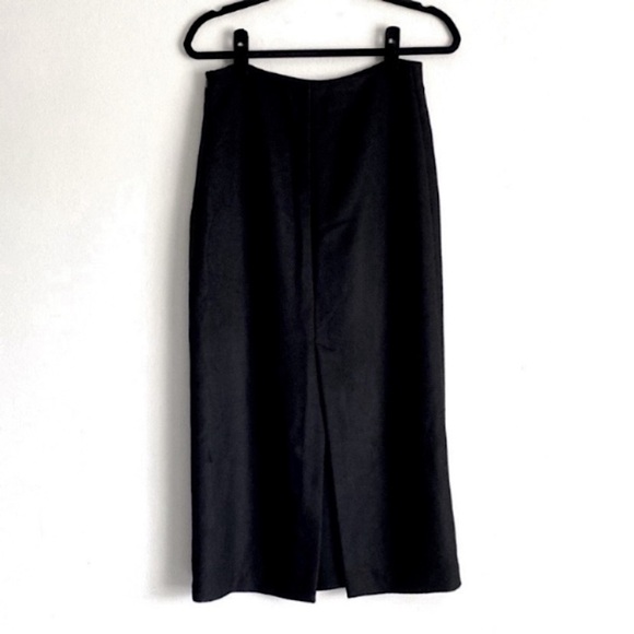 ZARA WOOL HIGH WAISTED MIDI PENCIL SKIRT ELEGANT CHIC Black M - Picture 2 of 15
